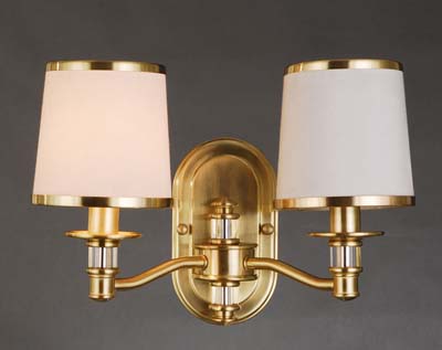別墅銅制+優(yōu)質玻璃燈罩雙頭壁燈價格 燈具廠家定制生產(chǎn)
