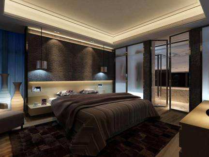 新中式裝修風格別墅臥室照明燈光設(shè)計 燈具廠家實拍效果