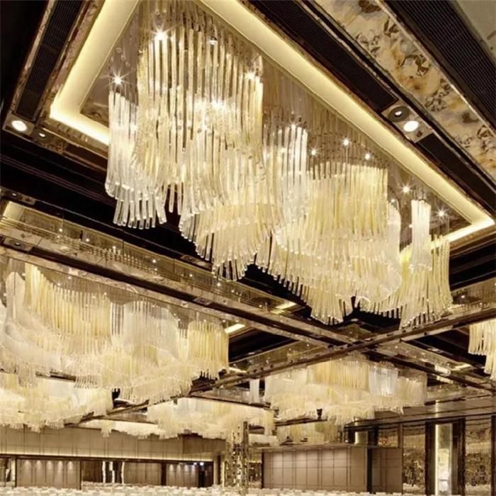 酒店水晶燈飾_宴會廳照明燈具設(shè)計(jì)方案【孫氏照明】