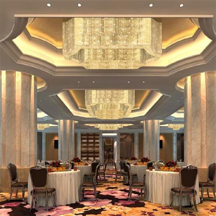 酒店燈飾工廠_宴會廳水晶燈具定制價(jià)格【孫氏照明】